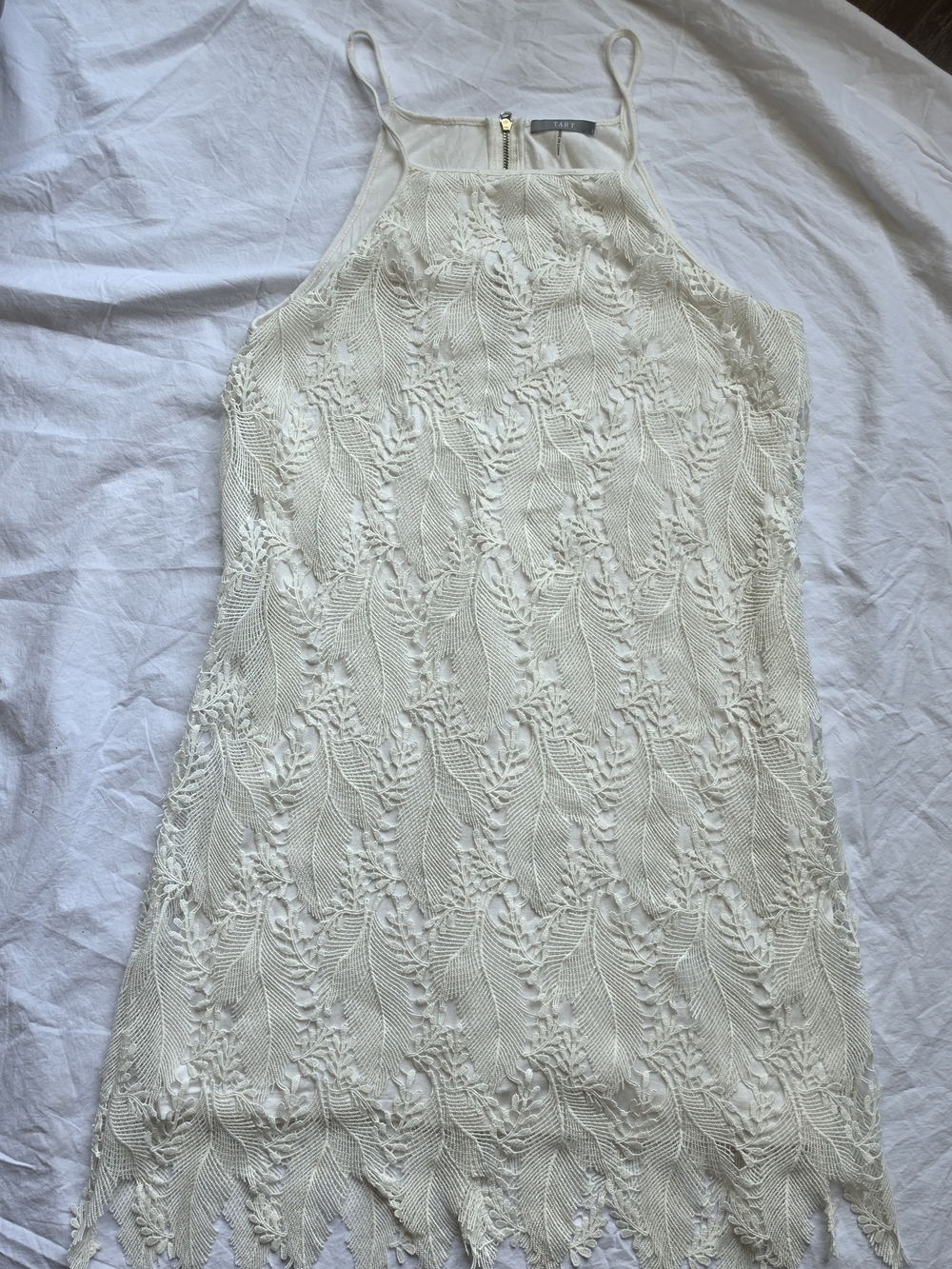 Tart Cream Lace Halter Mini Dress
